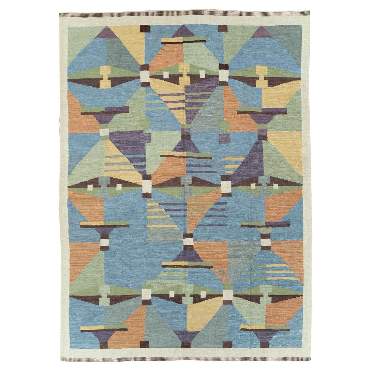 Modern Turkish Flatweave Kilim Room Size Carpet For Sale