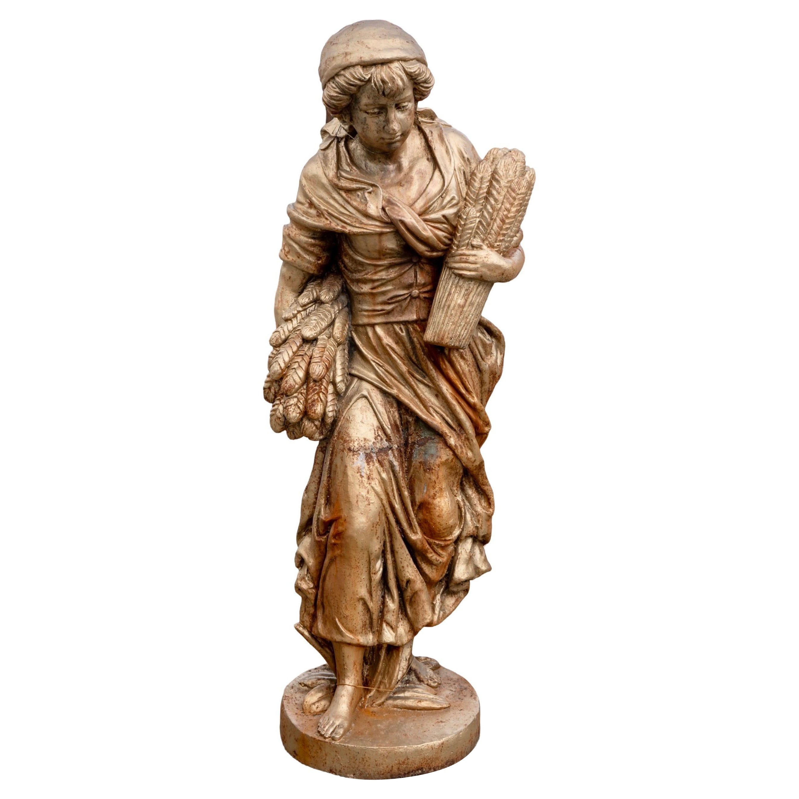 Antique French Estatua de Hierro "Primavera" Four Seasons