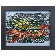 Ismael De La Serna ''Abstraction'' Gouache on Paper, Signed 3