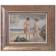 Ricardo Summers ''Serny'' Painting ''Figures on the Beach''
