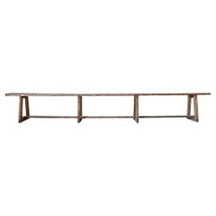 19th Century French Farmhouse Bench with A-Frame Legs