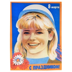 Original Soviet Art Poster  Glory of the Soviet Woman! USSR - CCCP