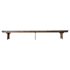 19th Century French Farmhouse Bench with Legs