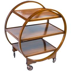 Used Art Deco Walnut Serving Trolley, circa 1920