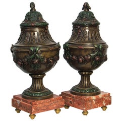 Pair of Small Decorative Art Nouveau Urns, circa 1910
