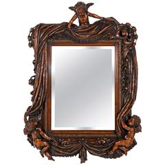 Superb 19th Century Venetian Mirror, Signed by the Carver, Valentino Besarel Ven