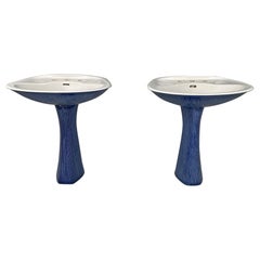 Italian modern Gardena blue ceramic sinks by Antonia Campi Richard Ginori, 1970s
