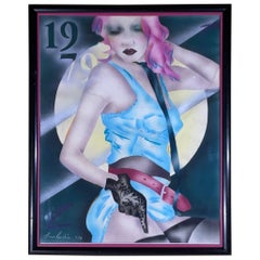 Firmato  Pittura su carta con acquerello funky