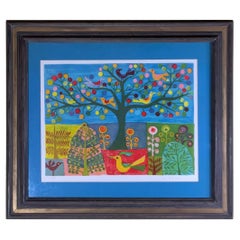 Signed Whimsical lithograph By Judith Bledsoe