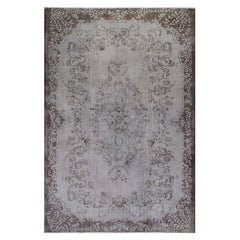 6.3x9.6 Ft Contemporary Hand Knotsted Turkish Wool Area Rug in Gray Color