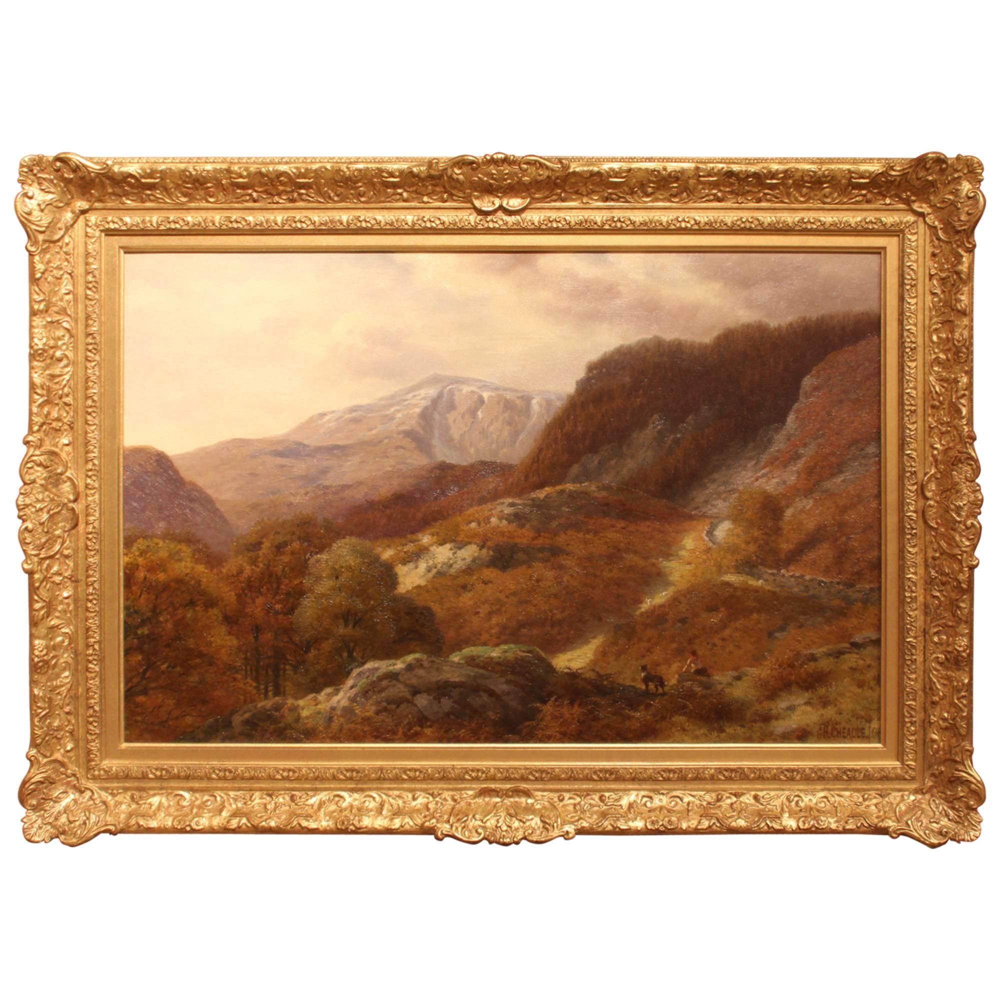 "A North Wales View" Oil Painting by Henry Cheadle For Sale