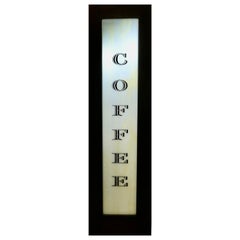 Letrero grande de cristal opalino para cafetería  Salvado durante la reforma, este muy buen