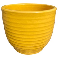 Vintage 1930's Bauer Pottery Arts & Crafts Ceramic Yellow Ringware Flower Pot Jardinière