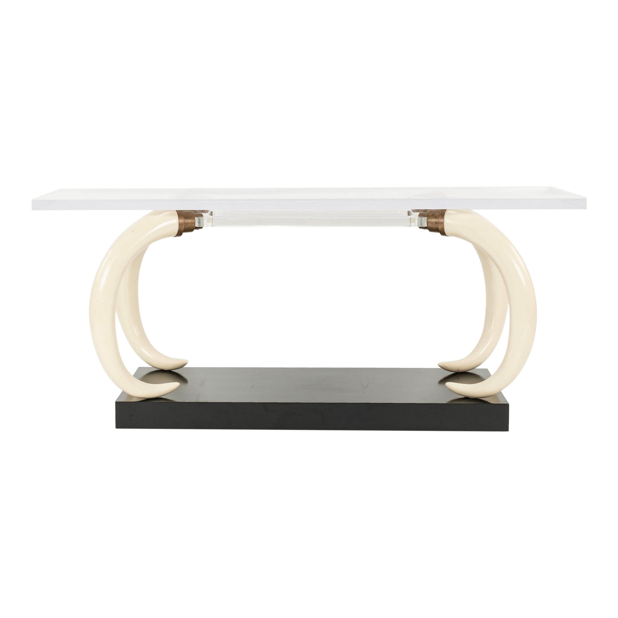 Bucci Lucite Faux Tusk Konsolentisch