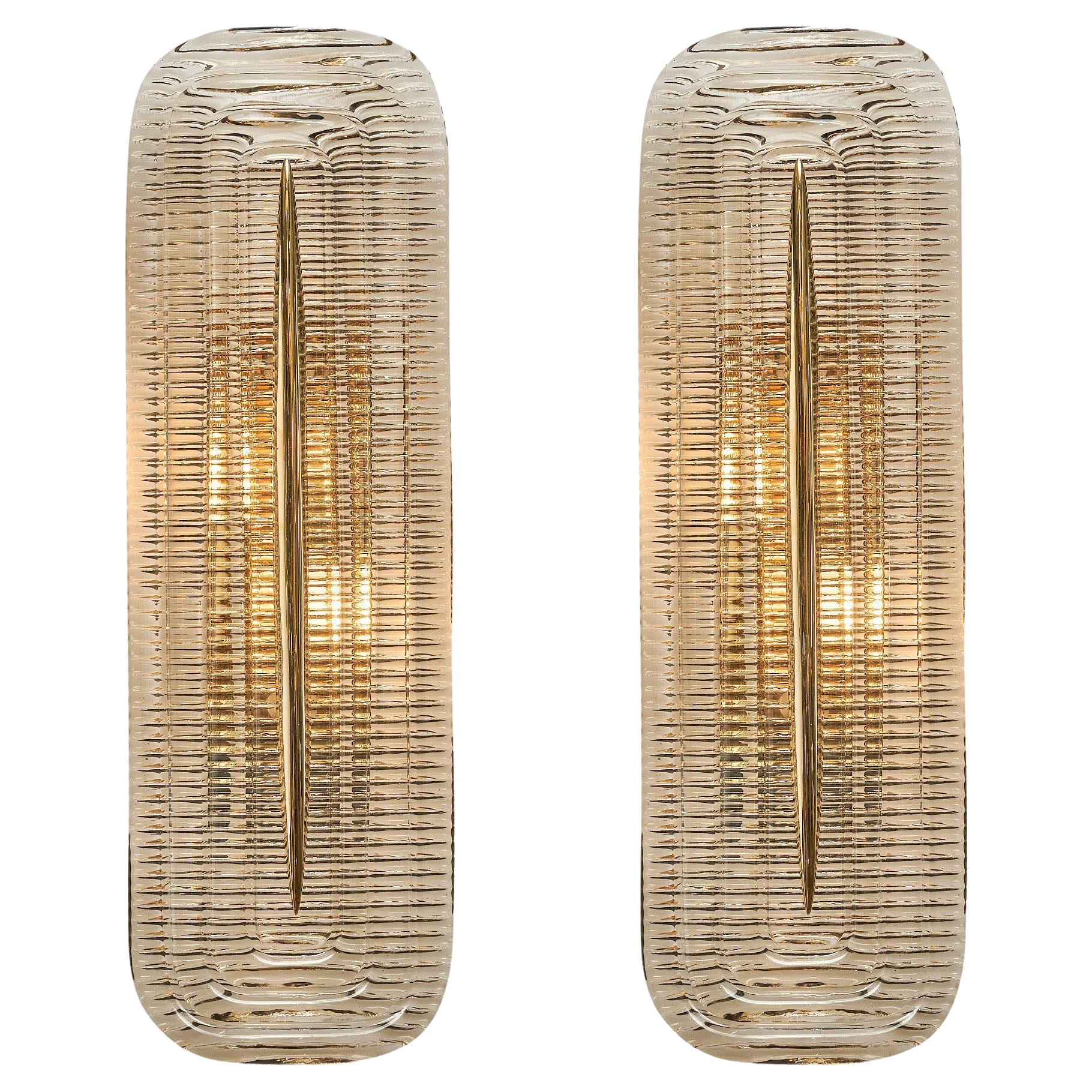 Brass and Murano Glass Sconces