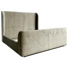 Vintage Contemporary Custom Velvet King Bedframe