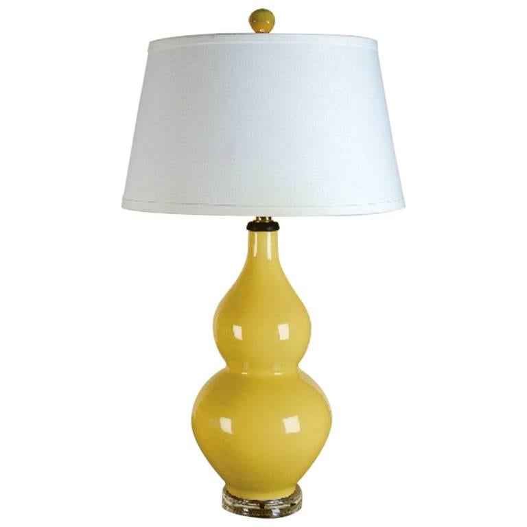 Yellow Ceramic Table Lamp For Sale
