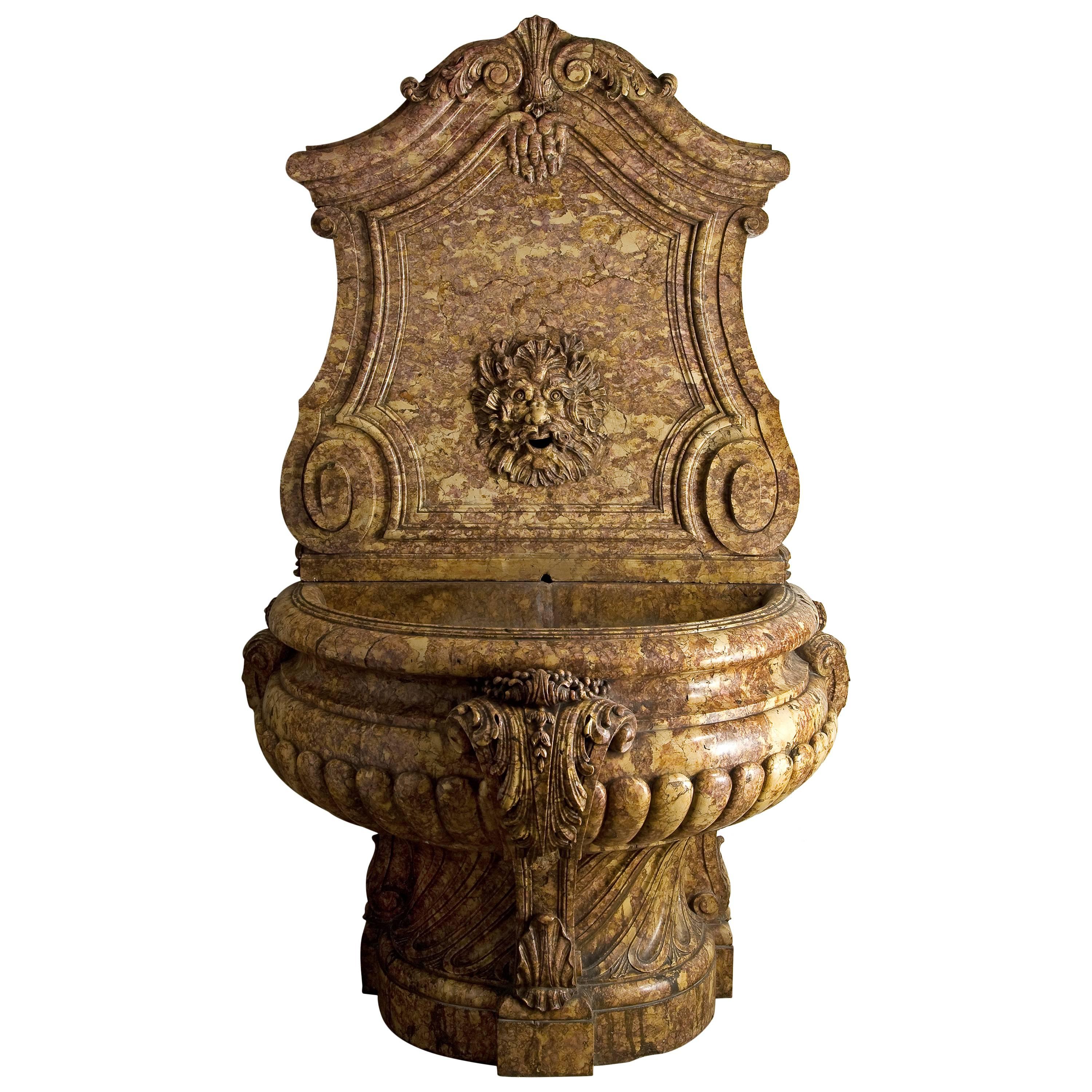 XVIIIth Century Breccia of Alep Marble Fountain For Sale
