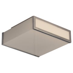 Lampada ad incasso in vetro bianco e cromo di Perzel in stile Art Deco francese