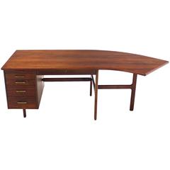 Danish Mid Century Modern Boomerang Shape Desk