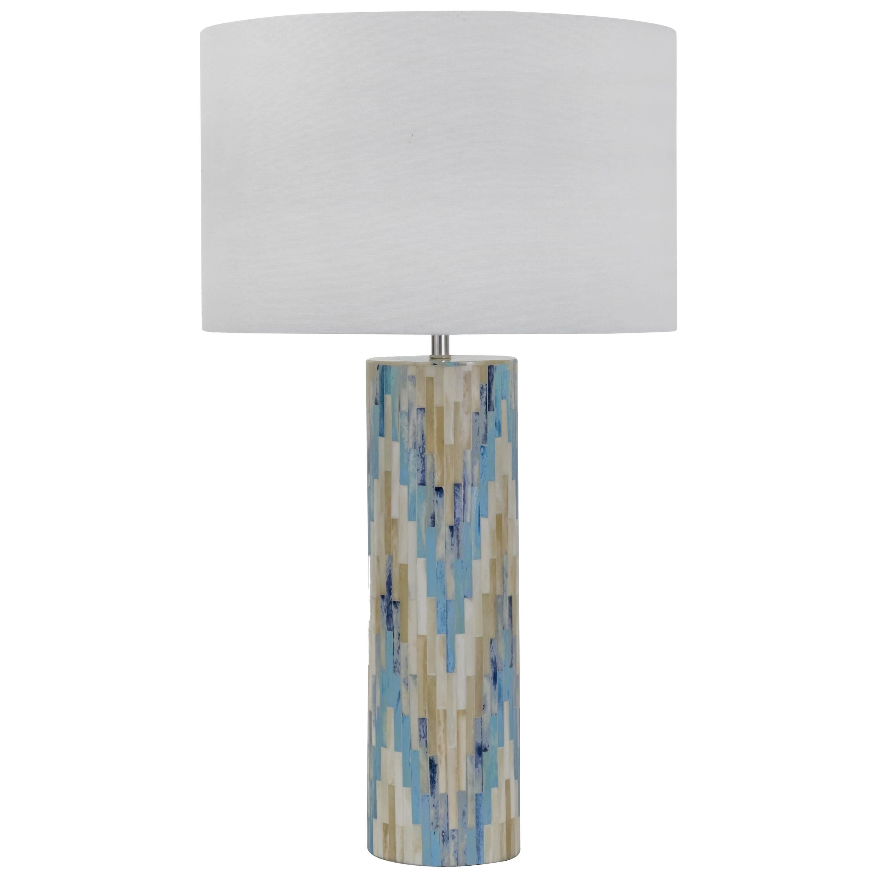 Cylindrical Mosaic Table Lamp For Sale