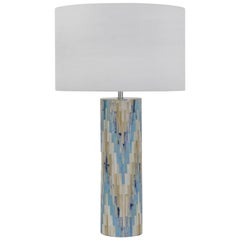 Cylindrical Mosaic Table Lamp