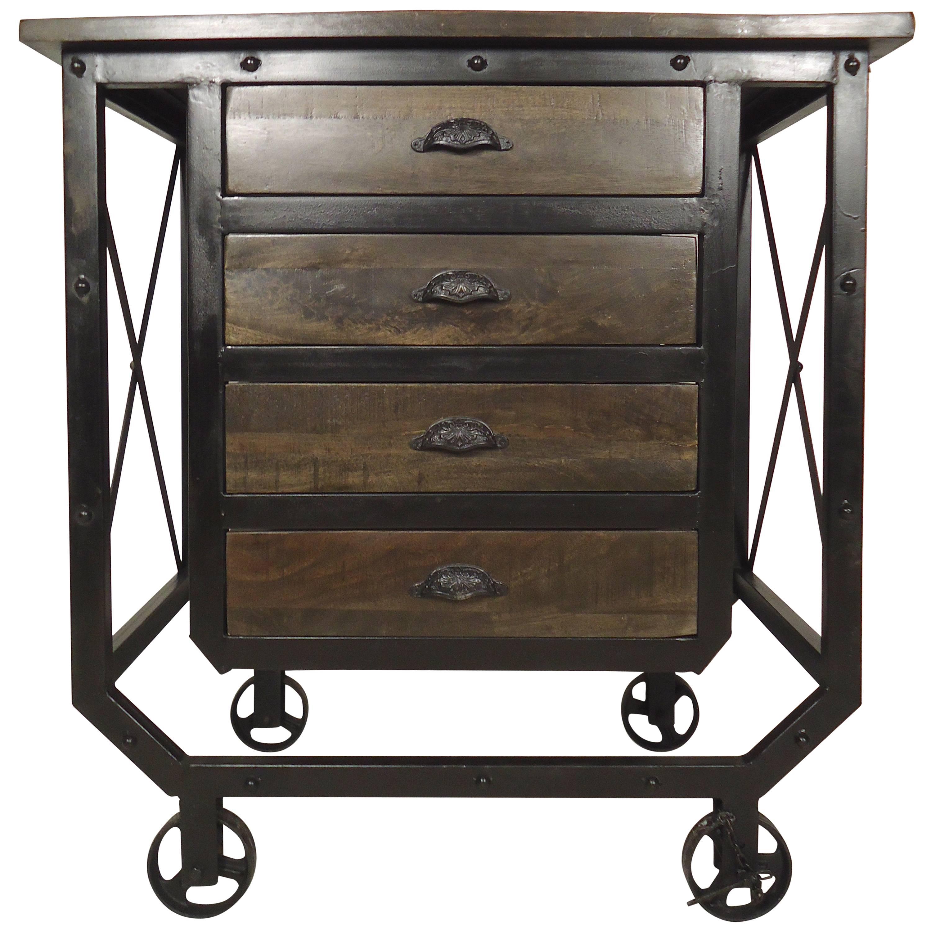 Industrial Style Rolling Cart