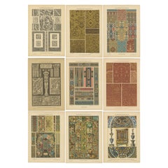 Grid of French Renaissance Artistic Designs, Published in 1887