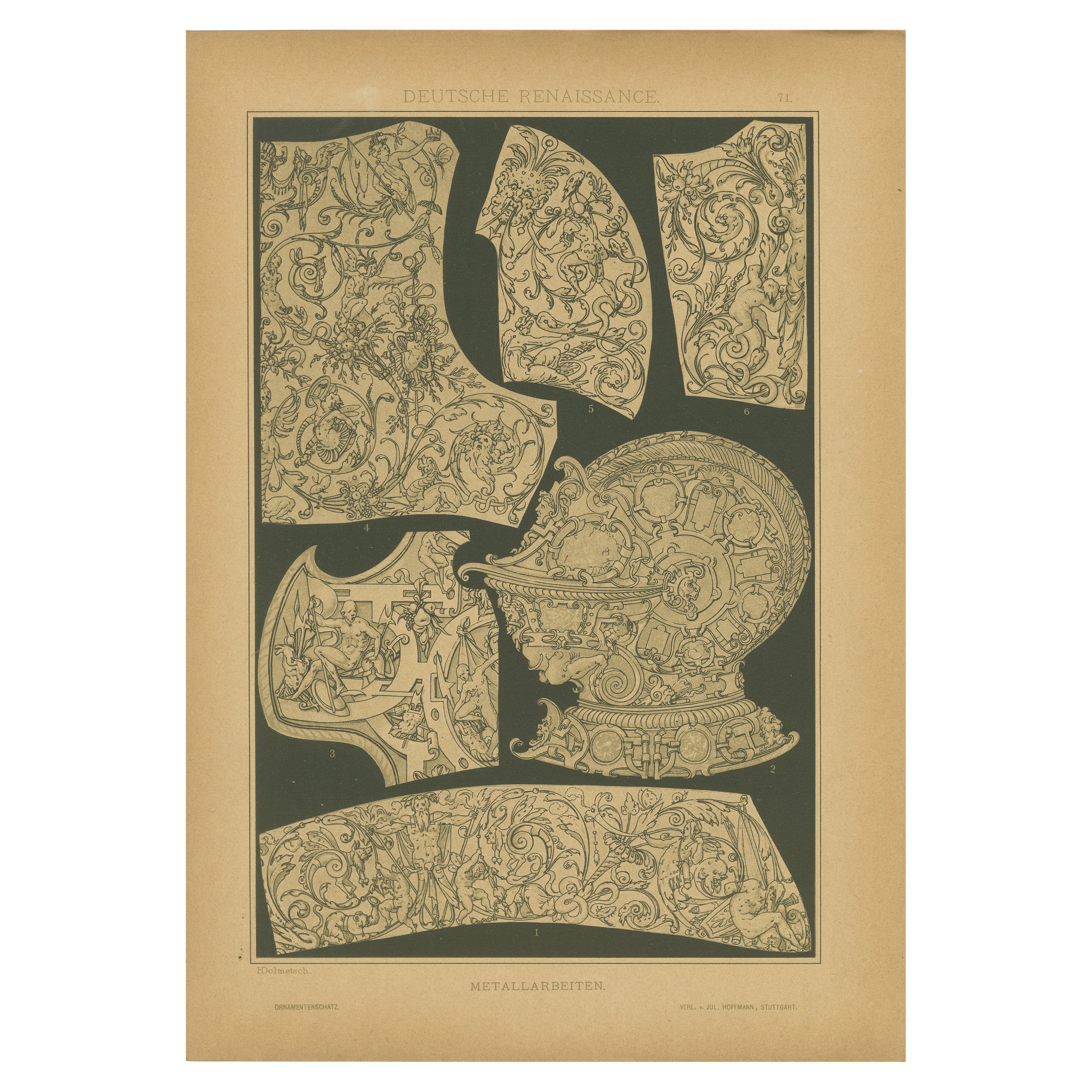 German Renaissance Metalwork Designs from Der Ornamentenschatz, 1887