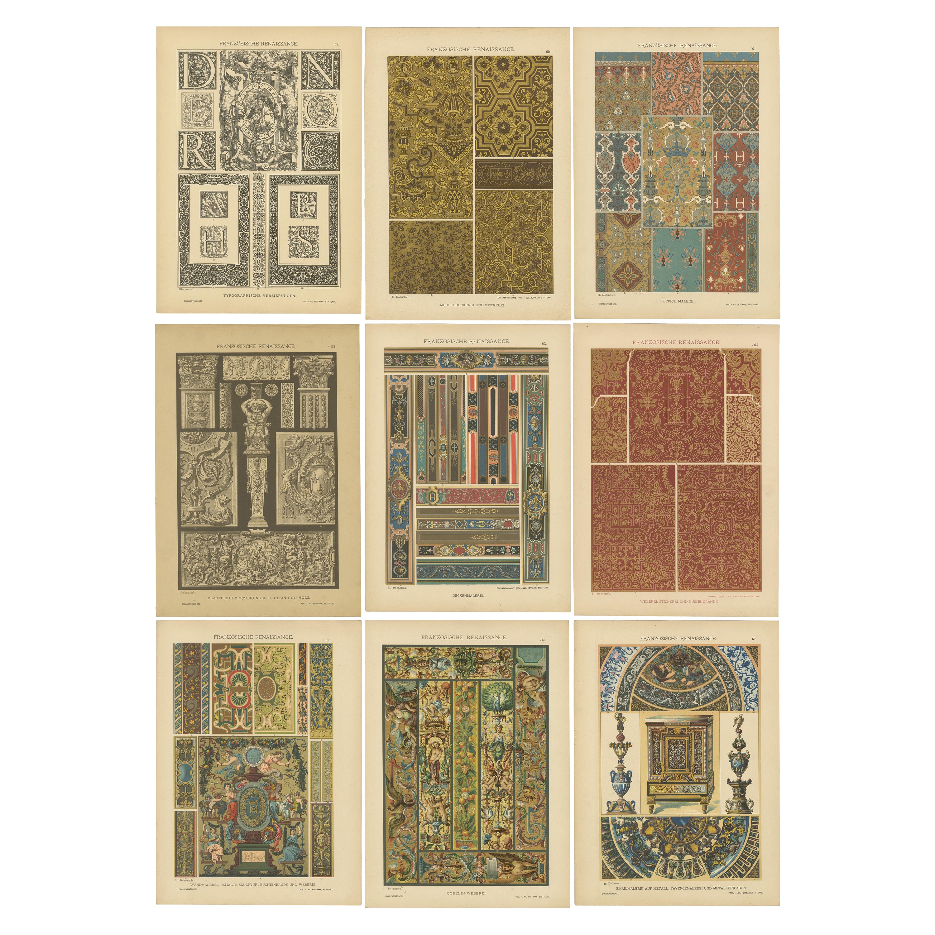 Compilation of German Renaissance Artwork from Der Ornamentenschatz, 1887