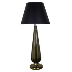 Mid Century Italian Smoked Glass Lamp