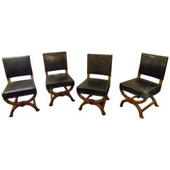 Set of Four Gillows X-Frame Chairs