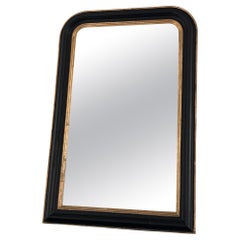 Antique Louis Philippe Mirror In Black and Gold France Late 19th Century