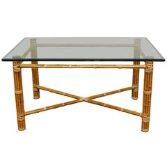 McGuire Reeded Bamboo Rectangular Dining Table