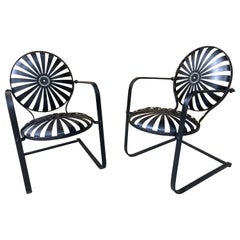 francois carre pair of cantilever rocking chairs for garden