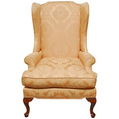 Vintage Queen Anne Mahogany Wing Chair