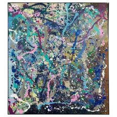 Pintura abstracta expresionista moderna de gran tamaño