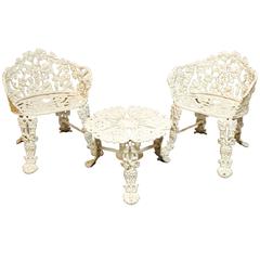 Vintage Victorian Cast Iron Patio Set