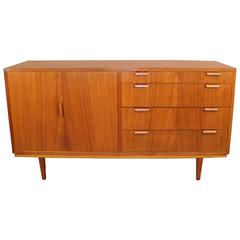 Hans Olsen Teak Bi-Fold Door Credenza / Console