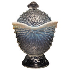 c. 1900 Piatto da zucchero Nautilus opalescente di Northwood