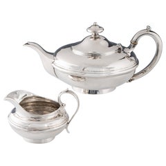 Sterling Silver Teapot and Cream Jug London 1839