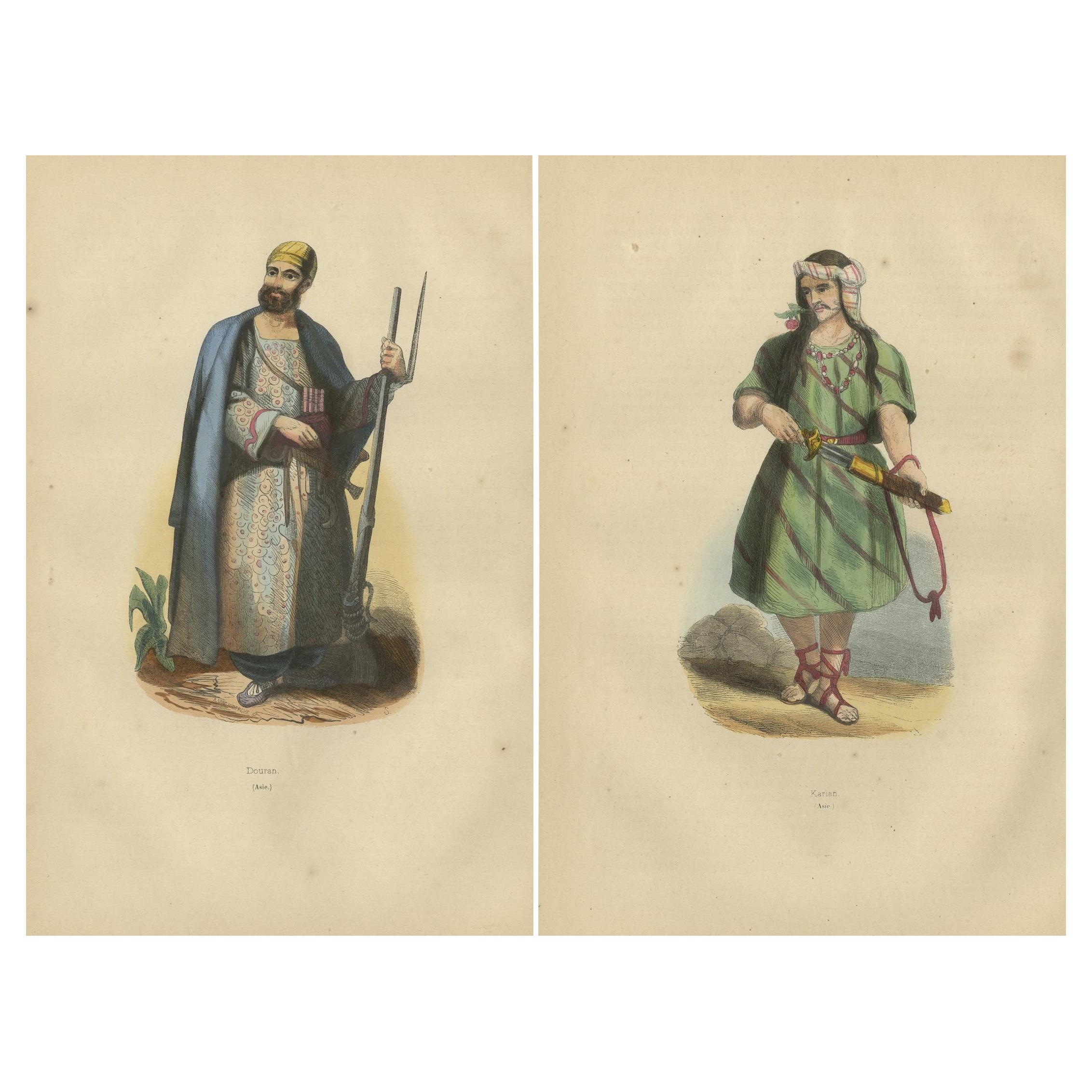 Guerreros culturales: Trajes tradicionales de las tribus iraníes y afganas, 1844