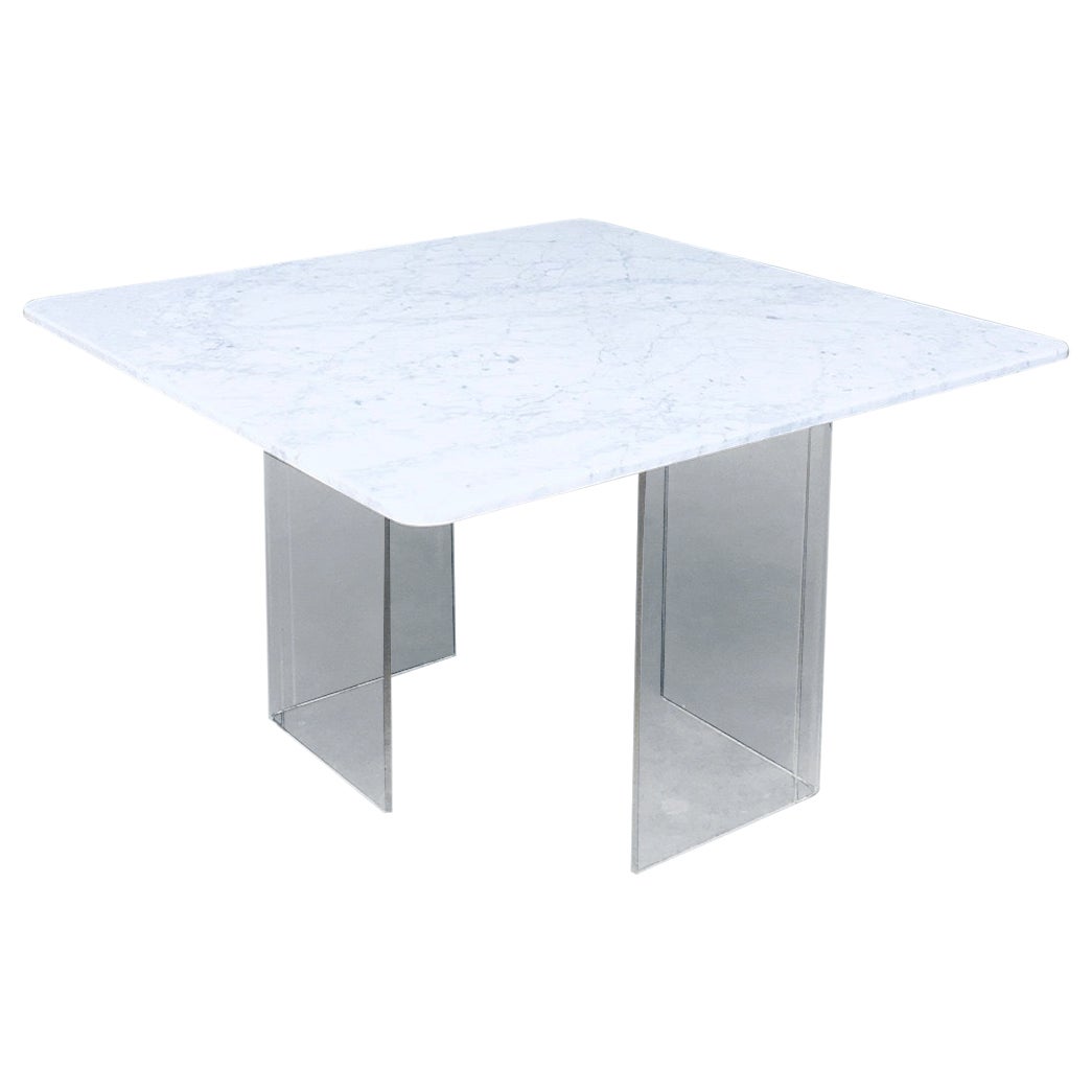 Table de salle à manger flottante en marbre au design minimaliste, Italie, années 1970