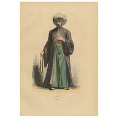 Traditionelles islamisches Attire eines Imams aus der Türkei, Lithographie von 1844