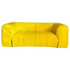 Yellow two-seater sofa 'Strips' collection design by Cini Boeri for Arflex