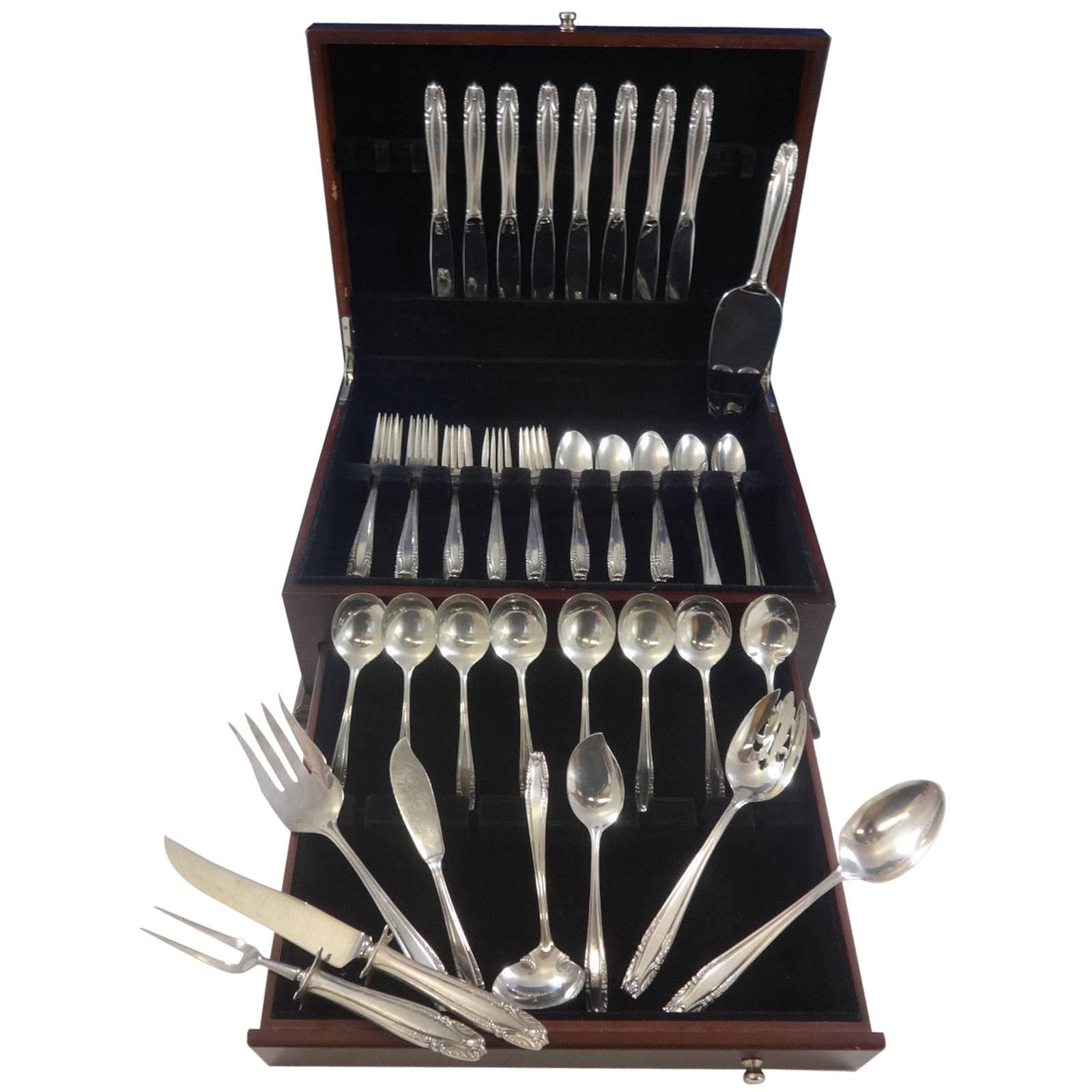 Juego de Cubiertos de Plata de Ley Stradivari by Wallace para Ocho Servicio 57 Piezas en venta