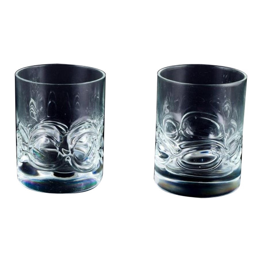 Holmegaard, dos vasos de whisky en vidrio artístico transparente. en venta