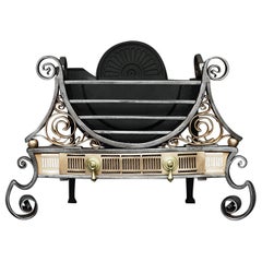 Vintage A Brass, Gunmetal and Steel Arts & Crafts Firebasket