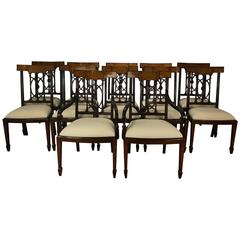 12 Georgian Style Inlaid Dining Chairs