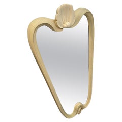 A Mid-Century Italian White Lacquered Carved Mirror, manner of Osvaldo Borsani